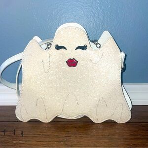 Glitter ghost purse glitter purse emoji bag Halloween bag crossbody lips purse
